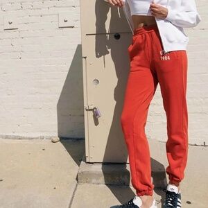 USA Print Jogger Sweatpants - Red